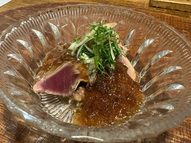 鰹の藁焼きポン酢ゼリーがけ